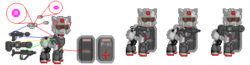 Size: 596x154 | Tagged: safe, oc, oc only, armor, gundam, pixel art, prototype gundam, simple background, solo, sprite, transparent background, visor