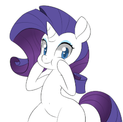 Size: 500x495 | Tagged: safe, artist:hidden-cat, rarity, pony, unicorn, g4, animated, belly button, bipedal, cheeks, cute, female, looking at you, puffy cheeks, rarara, raribetes, simple background, solo, squishy cheeks, wide hips