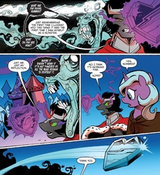 Size: 1396x1521 | Tagged: safe, artist:andypriceart, idw, official comic, king sombra, rabia, radiant hope, pony, umbrum, unicorn, g4, siege of the crystal empire, spoiler:comic, spoiler:comic37, comic, crystal heart, female, magic, male, mare, stallion, telekinesis