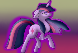 Size: 1024x699 | Tagged: safe, artist:neexes-noodles, twilight sparkle, g4, chest fluff, female, raised leg, solo