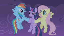 Size: 1280x720 | Tagged: safe, screencap, fluttershy, rainbow dash, twilight sparkle, friendship is magic, g4