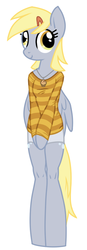 Size: 260x744 | Tagged: safe, artist:mindmusic, derpy hooves, anthro, unguligrade anthro, g4, cute, female, necklace, simple background, solo, striped shirt