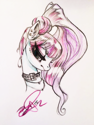Size: 720x960 | Tagged: safe, artist:opalacorn, coloratura, earth pony, pony, g4, bust, collar, countess coloratura, ear piercing, female, piercing, solo