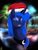 Size: 1660x2160 | Tagged: safe, artist:amazingdawnwolf, princess luna, g4, eyes closed, female, hat, portrait, santa hat, solo