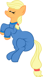 Size: 748x1313 | Tagged: source needed, safe, artist:pidgopidgey, applejack, earth pony, pony, g4, diaper, diaper fetish, diaper under clothes, eyes closed, female, fetish, footed sleeper, missing freckles, non-baby in diaper, poofy diaper, simple background, sleeping, smiling, solo, transparent background, vector