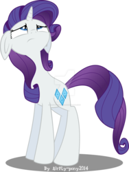 Size: 1024x1363 | Tagged: safe, artist:airfly-pony, rarity, pony, unicorn, rcf community, g4, female, floppy ears, frown, looking up, mare, simple background, solo, transparent background, watermark