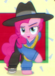 Size: 359x492 | Tagged: safe, screencap, pinkie pie, g4, testing testing 1-2-3, clothes, costume, female, outfit catalog, rapper, rapper pie, solo