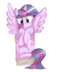 Size: 549x695 | Tagged: safe, artist:gifanon, twilight sparkle, alicorn, pony, g4, :c, box, cute, female, frown, if i fits i sits, mare, on back, pony in a box, solo, spread wings, twiabetes, twilight sparkle (alicorn), wide eyes