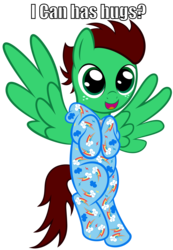 Size: 1935x2790 | Tagged: safe, artist:spellboundcanvas, oc, oc only, oc:northern haste, pegasus, pony, clothes, cute, footed sleeper, freckles, open mouth, simple background, smiling, solo, spread wings, transparent background, vector