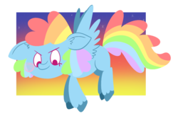 Size: 862x564 | Tagged: safe, artist:typhwosion, rainbow dash, pegasus, pony, g4, alternate hairstyle, female, simple background, solo, transparent background
