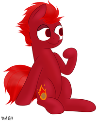 Size: 426x533 | Tagged: safe, oc, oc only, oc:storm flare, pegasus, pony, looking away, male, red, solo, stallion