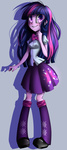 Size: 2000x4500 | Tagged: safe, artist:vardastouch, twilight sparkle, equestria girls, g4, boots, bowtie, clothes, female, shoes, skirt, socks, solo