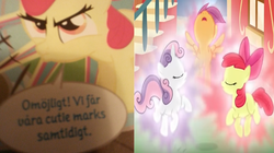 Size: 5000x2800 | Tagged: safe, screencap, apple bloom, scootaloo, sweetie belle, crusaders of the lost mark, g4, cutie mark crusaders, swedish