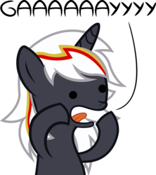 Size: 1702x1914 | Tagged: safe, artist:outlawedtofu, oc, oc only, oc:velvet remedy, pony, unicorn, fallout equestria, comic, fanfic, fanfic art, female, homophobic seal, hooves, horn, mare, meme, open mouth, simple background, solo, text, transparent background, vector, yelling