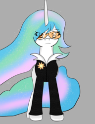 Size: 1880x2447 | Tagged: safe, artist:neoink, princess celestia, g4, clothes, female, glasses, jacket, shade, solo