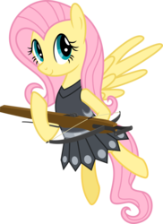 Size: 837x1149 | Tagged: safe, artist:camo-pony, fluttershy, private pansy, g4, archery, armor, crossbow, female, simple background, solo, transparent background