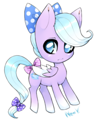 Size: 500x626 | Tagged: safe, artist:newvagabond, oc, oc only, pegasus, pony, hair bow, solo, tail bow
