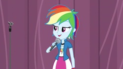 Size: 1280x720 | Tagged: safe, edit, edited screencap, screencap, rainbow dash, equestria girls, g4, my little pony equestria girls: friendship games, alternate hairstyle, cute, dashabetes, female, short hair, short hair rainbow dash, solo