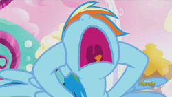Size: 640x360 | Tagged: safe, screencap, rainbow dash, do princesses dream of magic sheep, g4, animated, discovery family logo, female, mare, mawshot, nose in the air, open mouth, screaming, solo, uvula, uvula shaking, volumetric mouth