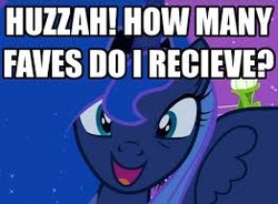 Size: 262x193 | Tagged: safe, edit, edited screencap, screencap, princess luna, alicorn, pony, g4, luna eclipsed, season 2, caption, cropped, cute, female, happy, huzzah, image macro, looking at you, lunabetes, mare, meme, misspelling, needs more jpeg, open mouth, photo, picture for breezies, solo, talking to viewer, text, trying too hard, upvote bait, wings