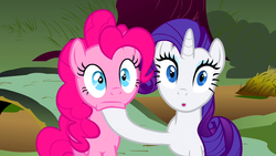 Size: 1920x1080 | Tagged: safe, screencap, pinkie pie, rarity, g4, putting your hoof down, :o, shocked, slack-jawwed, surprised