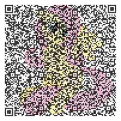 Size: 1010x1010 | Tagged: safe, artist:korefox, fluttershy, g4, female, qr code, solo, tail, translated in the comments