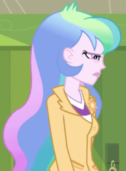 Size: 530x720 | Tagged: safe, screencap, princess celestia, principal celestia, equestria girls, g4, my little pony equestria girls: friendship games, celestia is not amused, cropped, female, solo, unamused