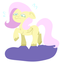 Size: 626x645 | Tagged: safe, artist:typhwosion, fluttershy, pegasus, pony, g4, ears back, female, scared, shadow, simple background, solo, transparent background