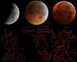 Size: 1280x1026 | Tagged: source needed, safe, artist:dracojayproduct, princess luna, oc, oc:reginald whitmane, g4, blood moon, menstruation, moon