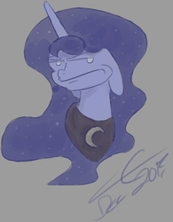 Size: 627x804 | Tagged: safe, artist:liracrown, princess luna, g4, disapproval, female, portrait, sketch, solo