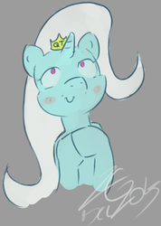 Size: 573x807 | Tagged: safe, artist:liracrown, trixie, pony, unicorn, g4, crown, female, happy, looking up, mare, sketch, solo