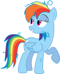 Size: 11807x14700 | Tagged: safe, artist:mrcabezon, rainbow dash, g4, .ai available, .svg available, absurd resolution, bedroom eyes, dirty, female, messy mane, show accurate, simple background, solo, transparent background, vector