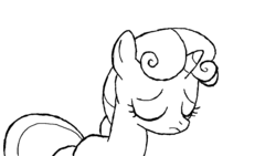Size: 1280x720 | Tagged: safe, artist:asweetiebelleaccount, sweetie belle, g4, female, monochrome, sad, sketch, solo