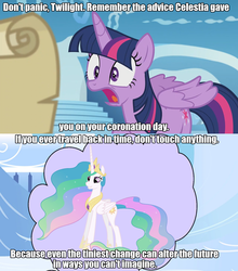 Size: 1366x1550 | Tagged: safe, princess celestia, twilight sparkle, alicorn, pony, g4, the cutie re-mark, female, image macro, male, mare, meme, scroll, the simpsons, twilight sparkle (alicorn)