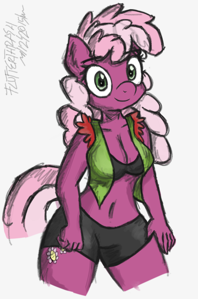 1047207 Safe Artist Flutterthrash Cheerilee Earth Pony Anthro