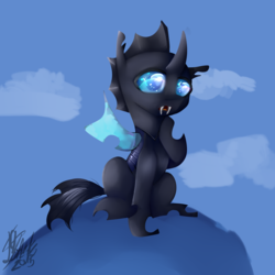 Size: 2000x2000 | Tagged: safe, artist:drauguzislt, changeling, cute, high res, solo