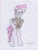 Size: 2669x3484 | Tagged: safe, artist:apullbuckshot, pinkie pie, earth pony, pony, g4, bipedal, clothes, female, headset, high res, lined paper, military, solo, traditional art, vest