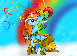 Size: 2338x1700 | Tagged: safe, artist:voidless-rogue, rainbow dash, pony, g4, female, rainbow dash always dresses in style, solo