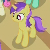 Size: 160x160 | Tagged: safe, screencap, banana fluff, pony, unicorn, g4, my little pony: friendship is magic, sisterhooves social, background pony, cropped, female, high angle, mare, picture for breezies, solo focus