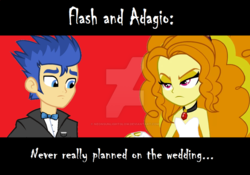 Size: 1024x717 | Tagged: safe, artist:neonsunlightglow, adagio dazzle, flash sentry, equestria girls, g4, crack shipping, female, flashagio, male, marriage, shipping, straight, watermark