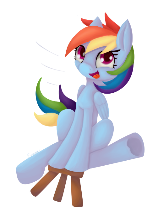 1047688 Safe Artistsnowyglaze Rainbow Dash Female Solo Stool Stooldash Derpibooru 8597