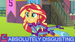 Size: 1920x1080 | Tagged: safe, edit, sunset shimmer, equestria girls, g4, my little pony equestria girls: friendship games, absolutely disgusting, image macro, meme