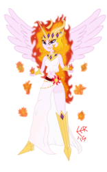 Size: 2500x4010 | Tagged: safe, artist:e-e-r, nightmare star, princess celestia, equestria girls, g4, belly button, equestria girls-ified, evil, female, magic, simple background, solo, transparent background, vector