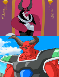 Size: 730x949 | Tagged: safe, edit, screencap, lord tirek, alien, centaur, g4, twilight's kingdom, comparison, dragon ball, dragon ball z, dragon ball z: resurrection of f, shisami