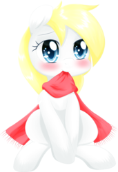 Size: 1600x2340 | Tagged: safe, artist:an-m, artist:aryanne, oc, oc only, oc:aryanne, earth pony, pony, aryan, aryan pony, aryanbetes, blushing, chewing, clothes, cute, female, mouth hold, nazipone, scarf, simple background, sitting, smiling, solo, starry eyes, transparent background, vector