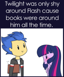 Size: 1224x1471 | Tagged: safe, artist:estrill, flash sentry, twilight sparkle, equestria girls, g4, book, chibi, duo, humanized, shipping denied, that pony sure does love books