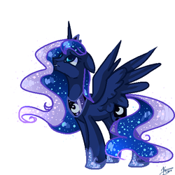 Size: 512x512 | Tagged: safe, artist:vezar56, princess luna, alicorn, pony, g4, female, looking up, simple background, solo, white background