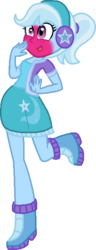 Size: 258x674 | Tagged: safe, artist:starryoak, trixie, equestria girls, g4, alternate clothes, alternate hairstyle, blushing, female, headphones, simple background, solo, transparent background