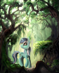 Size: 1429x1747 | Tagged: safe, artist:nemo2d, lyra heartstrings, g4, female, forest, solo, tree
