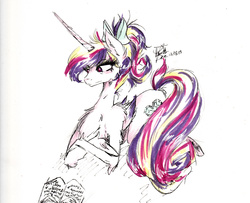 Size: 1940x1573 | Tagged: safe, artist:jillowbear, princess cadance, g4, female, fluffy, solo, younger